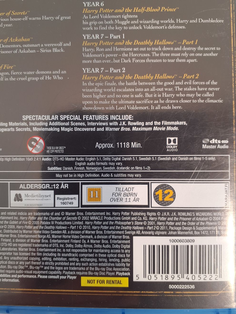 Blu-ray Harry Potter 8-film complete